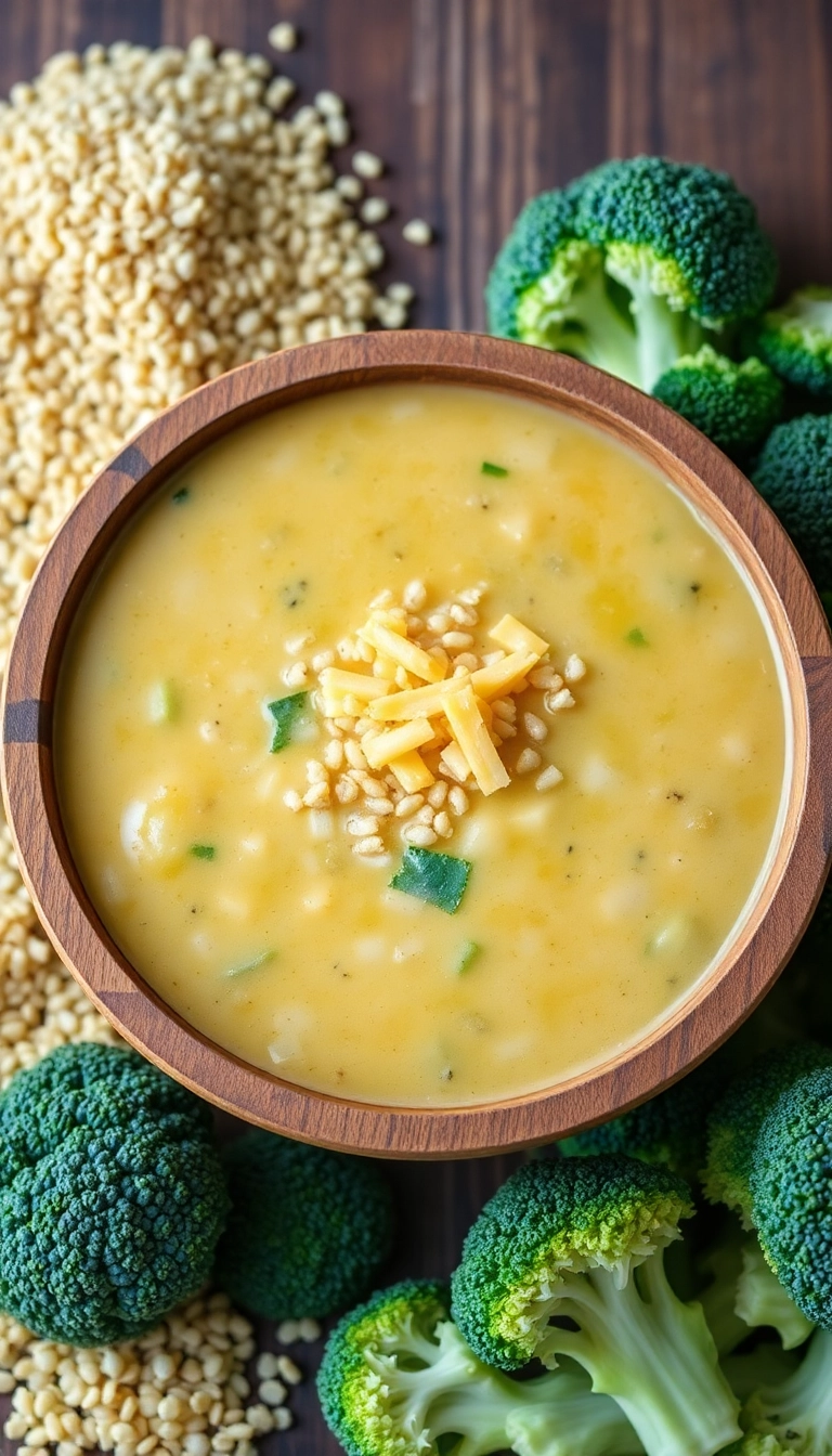 36 Broccoli Cheddar Soup Crock Pot Ideas That Will Make You Want to Dive In! - Broccoli Cheddar Soup with Quinoa