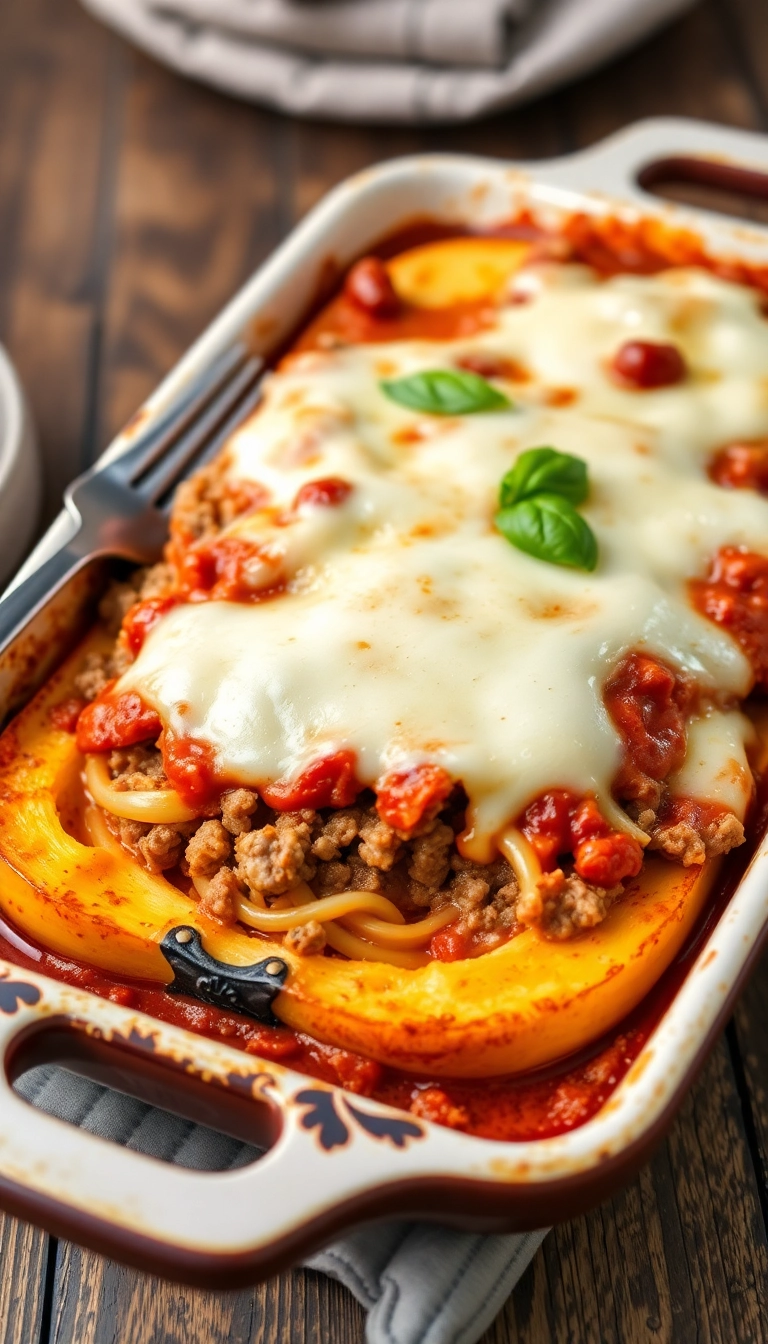 27 Healthy Ground Beef Meals You Can Feel Good About (Even #10 Is Guilt-Free!) - 8. Spaghetti Squash Beef Bake