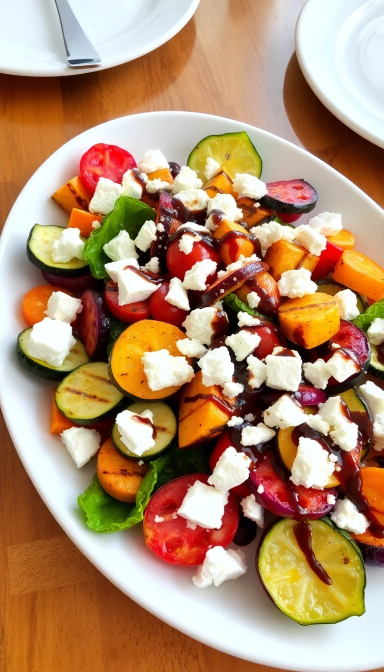 30 Must-Try Winter Salad Ideas for a Nutritious Boost (You’ll Love #23!) - 16. Grilled Vegetable Salad with Feta