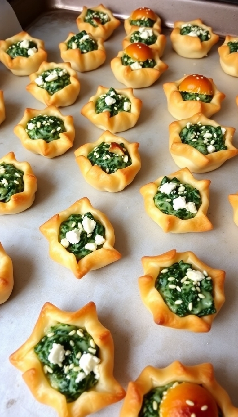 30 Easy Appetizer Recipes That Will Blow Your Guests Away (You Won't Believe #15!) - 13. Spinach Feta Puff Pastry Bites