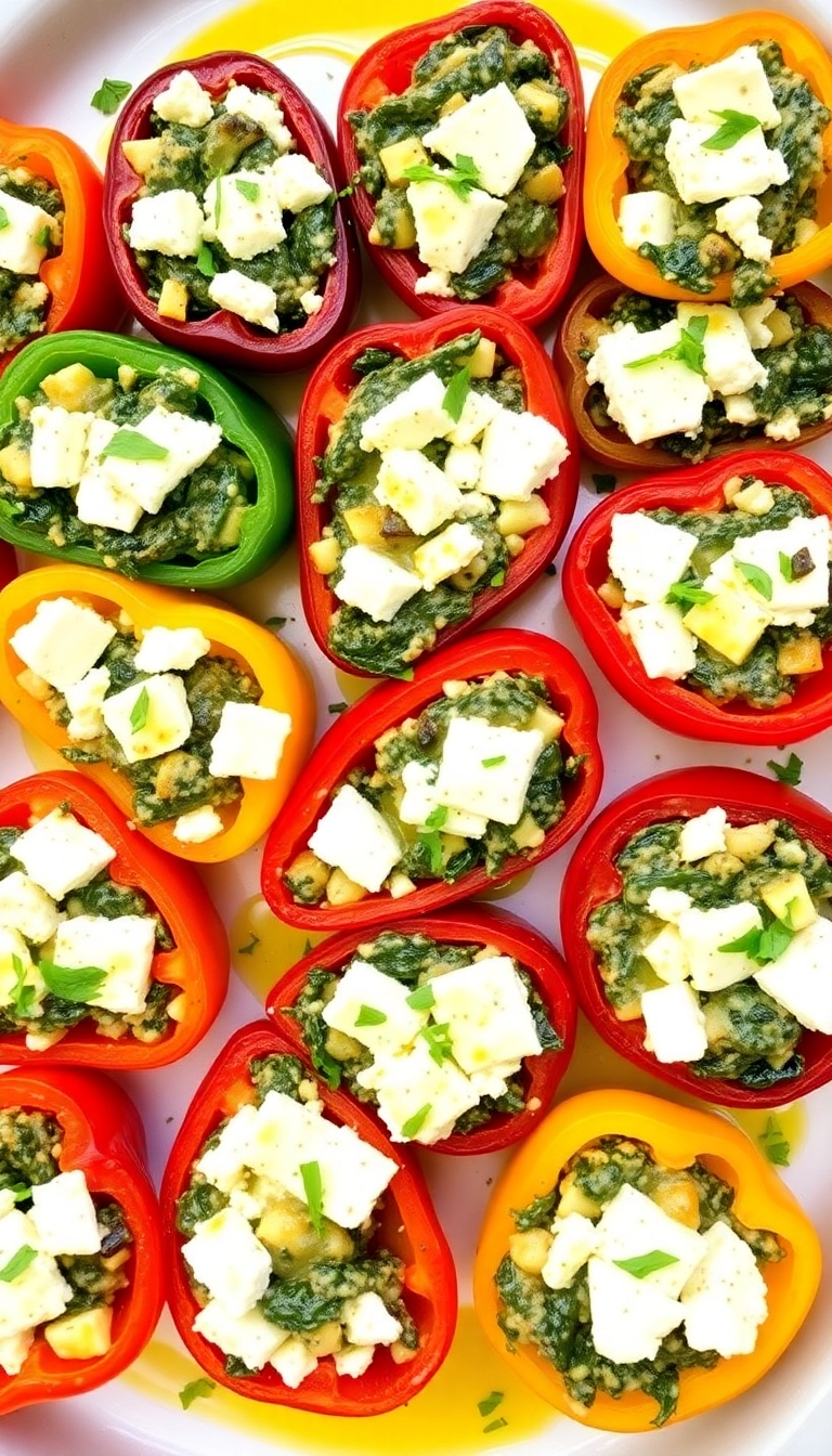 22 Best Vegetarian Greek Side Dishes You Need to Try (Your Taste Buds Will Thank You!) - 16. Feta and Spinach Stuffed Peppers