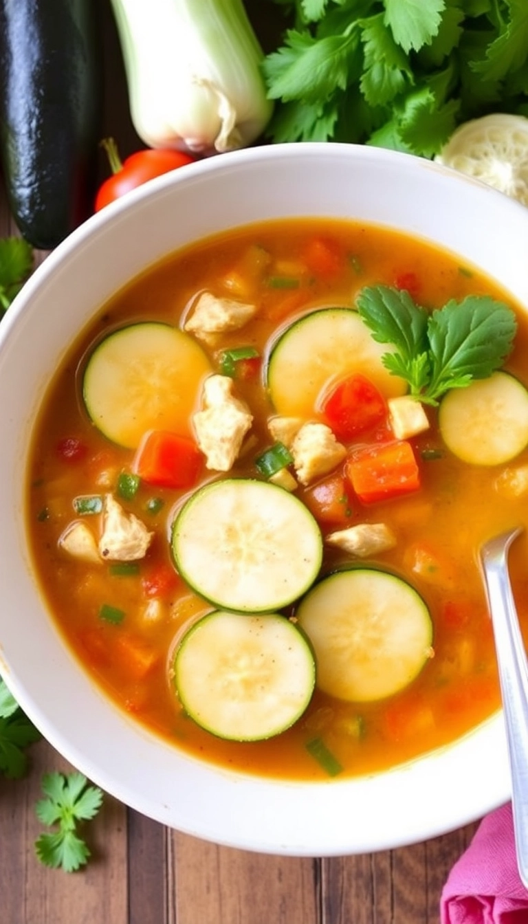 27 Heartwarming Chicken Tortilla Soup Recipes You Must Try This Winter! - Zucchini Chicken Tortilla Soup