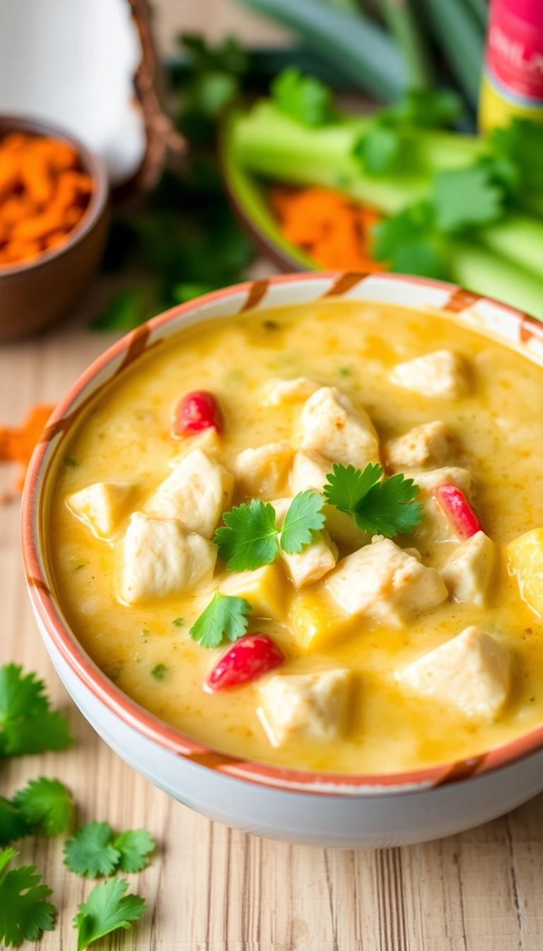 32 Mind-Blowing White Chicken Chili Ideas That Will Spice Up Your Dinner Table! - Coconut Curry White Chicken Chili