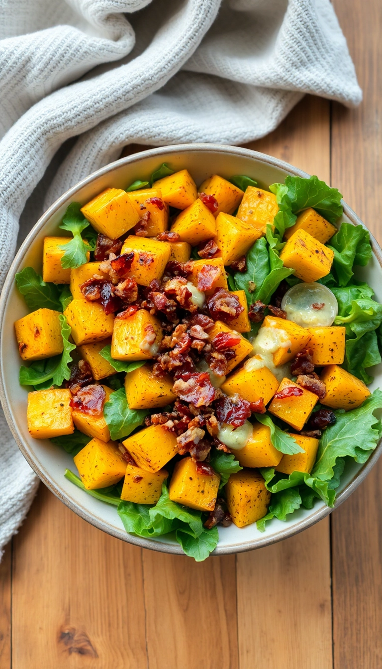 30 Deliciously Cozy Baked Acorn Squash Ideas to Celebrate Fall Flavors! - Acorn Squash and Bacon Salad