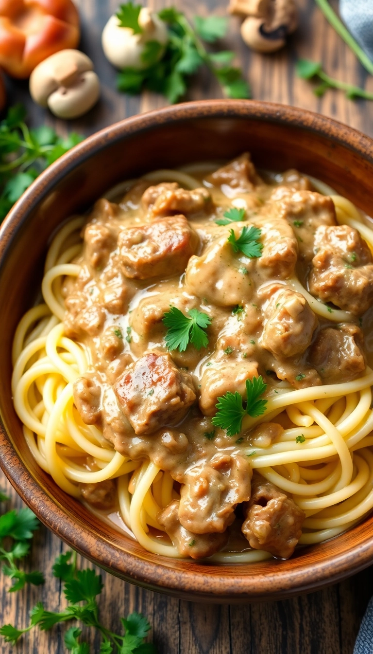 27 Comfort Food Dinner Ideas for the Whole Family (Dinner Just Got Easier!) - 4. Beef Stroganoff