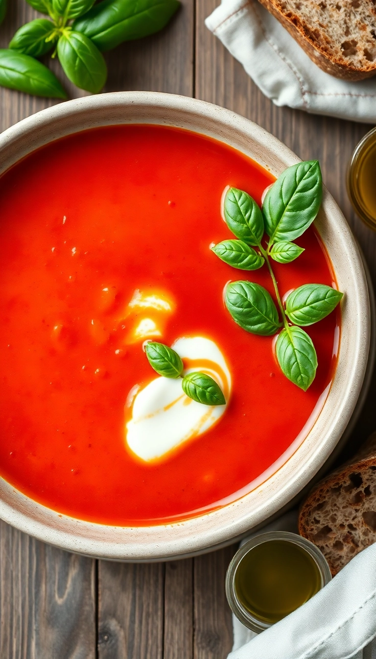 22 Healthy Soup Recipes That Taste Amazing (You'll Love #10!) - 1. Classic Tomato Basil Soup