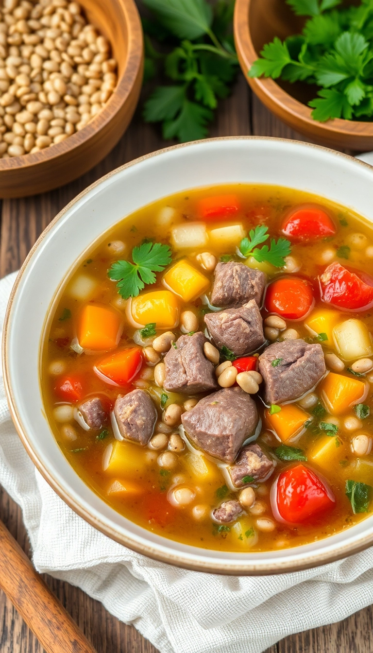 34 Easy Crockpot Soup Ideas That Will Warm Your Soul (You Won't Believe #12!) - 18. Beef and Barley Soup