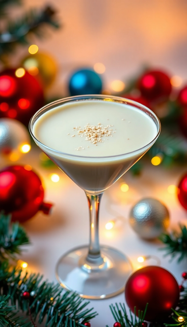 23 Winter Party Drink Ideas That'll Impress Your Guests (You Won't Believe #12!) - 8. Eggnog Martini