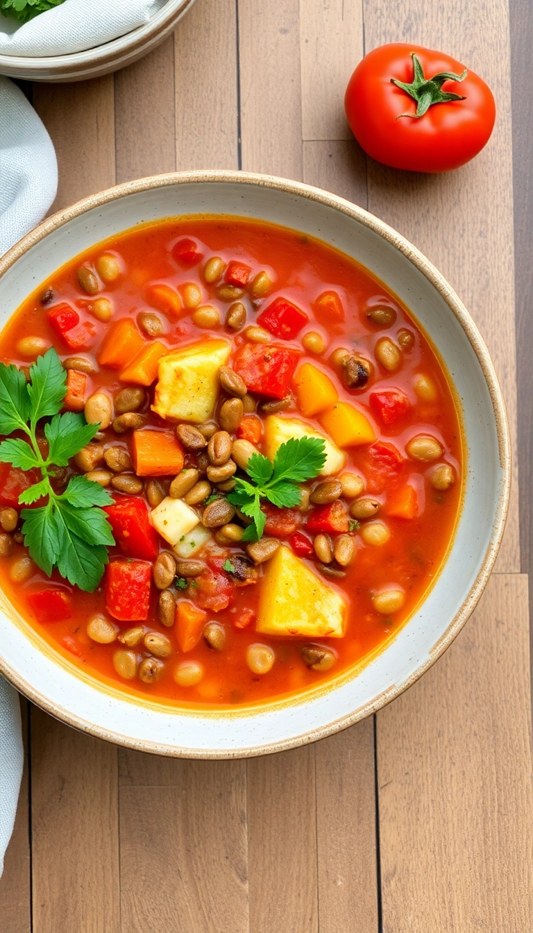 34 Heavenly Crock Pot Lasagna Soup Ideas That Will Impress Your Guests! - Lentil and Vegetable Lasagna Soup