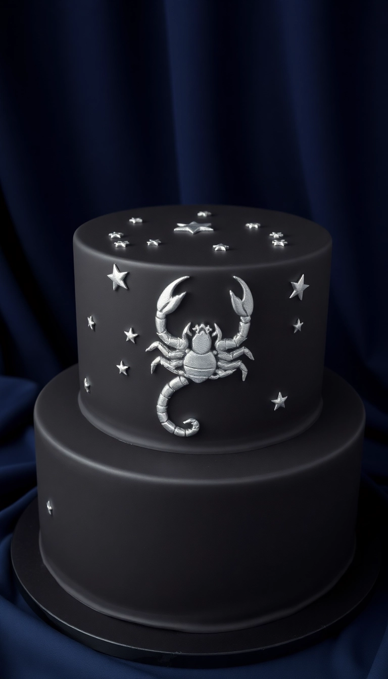 34 Scorpio Birthday Cakes to Celebrate Your Inner Scorpio (Check Out #8!) - 6. Scorpio Zodiac Constellation Cake