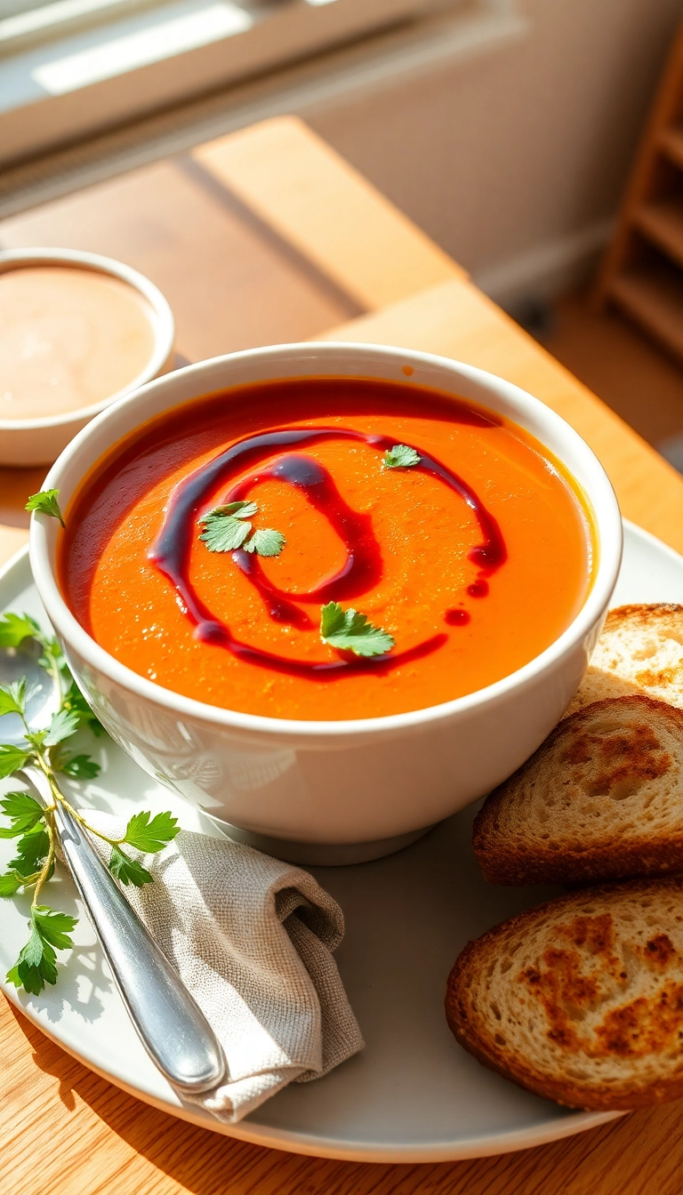 22 Healthy Soup Recipes That Taste Amazing (You'll Love #10!) - 13. Roasted Red Pepper Soup