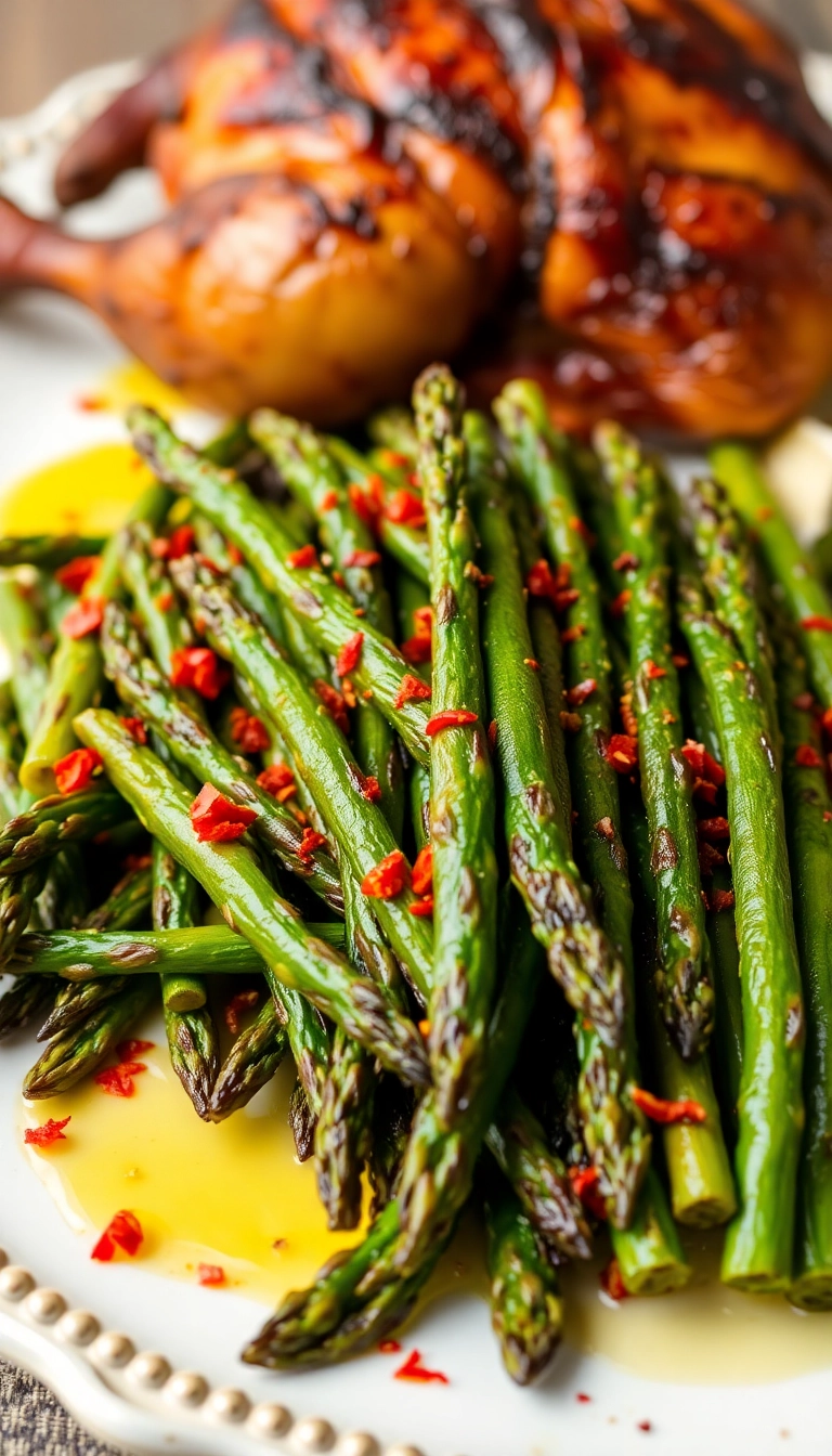 24 Genius Side Dishes for Smoked Chicken (You Need #15!) - 8. Spicy Grilled Asparagus