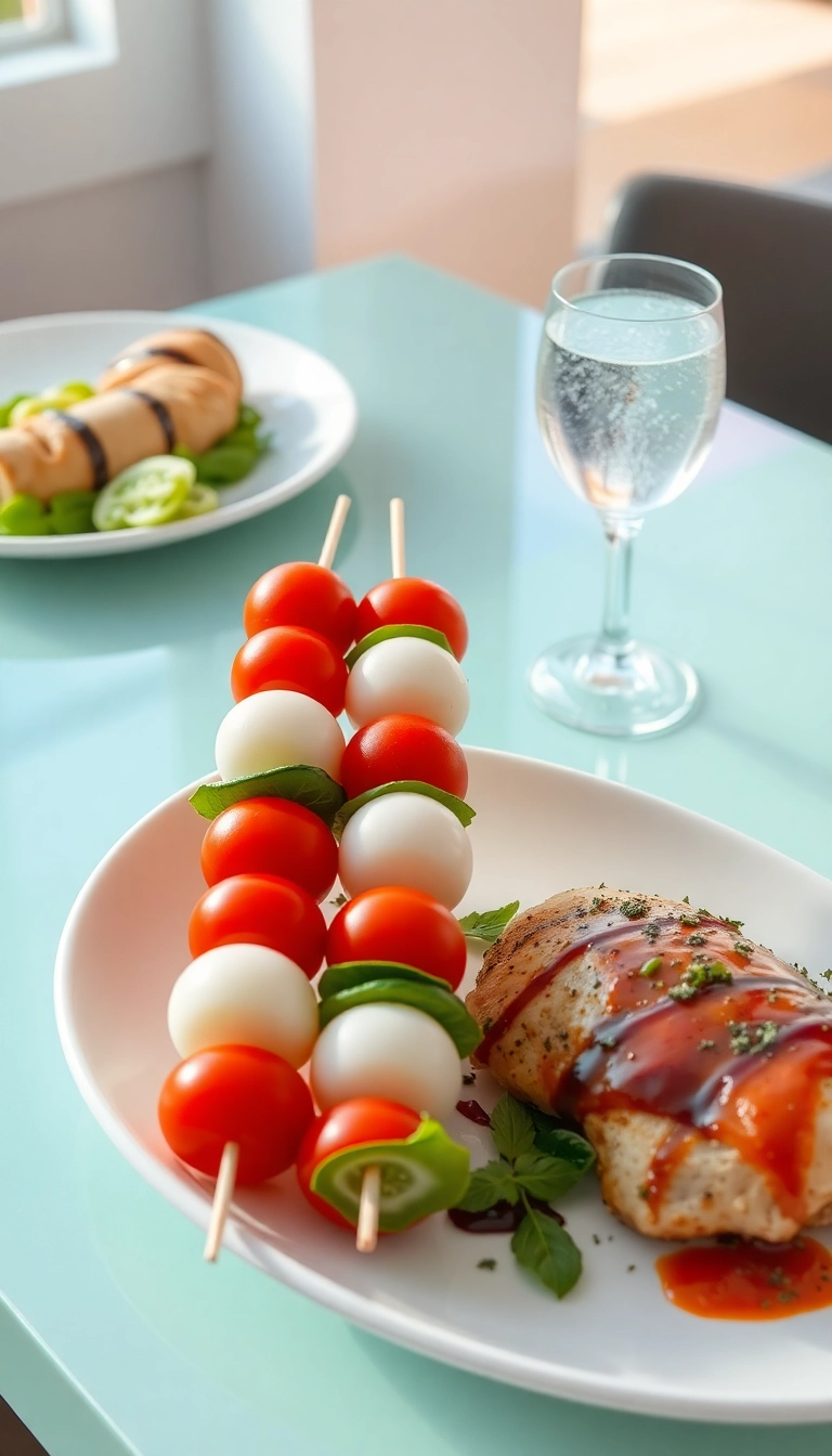 22 Best Side Dishes for Chicken Cordon Bleu That Will Steal the Show! - Caprese Salad Skewers