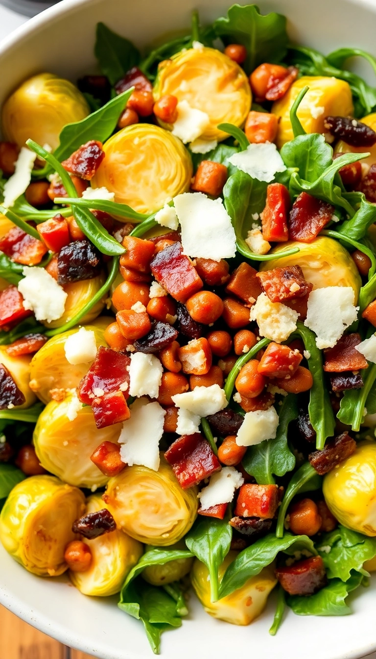 30 Must-Try Winter Salad Ideas for a Nutritious Boost (You’ll Love #23!) - 5. Warm Brussels Sprouts & Bacon Salad