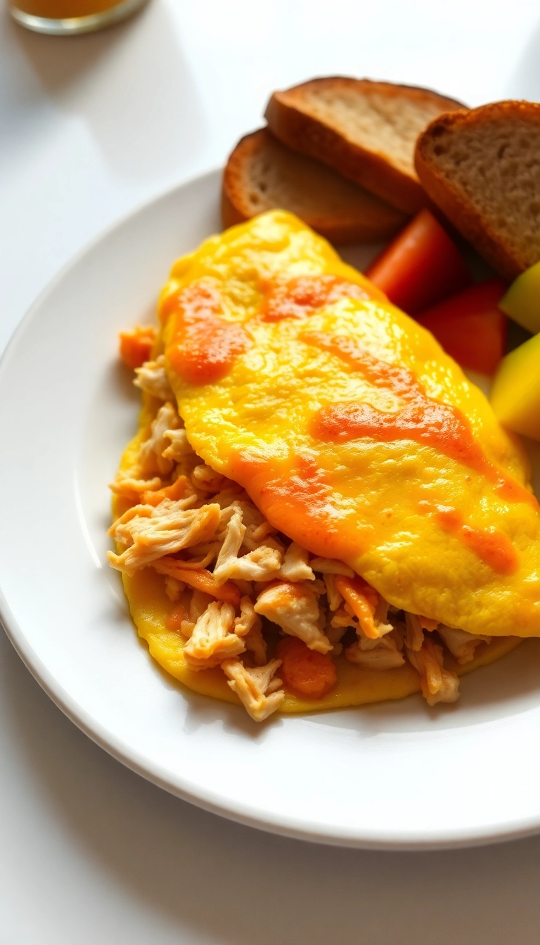 22 Mouthwatering Grilled Buffalo Chicken Breast Recipes That Will Blow Your Mind! - Buffalo Chicken Omelette