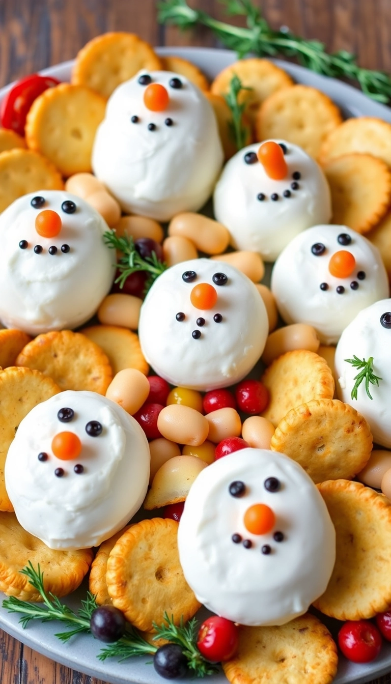 27 Christmas Dinner Party Ideas You Can’t Afford to Miss (Especially #13!) - 21. Snowman Cheese Balls