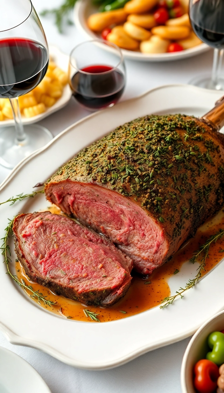 27 Christmas Dinner Party Ideas You Can’t Afford to Miss (Especially #13!) - 5. Herb-Crusted Prime Rib