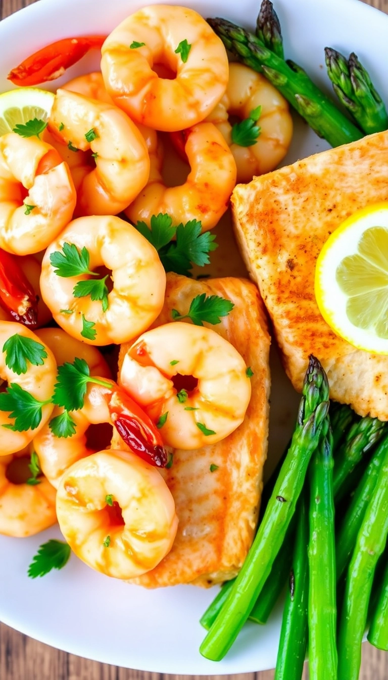 26 Healthy Salmon Dishes That Are Quick, Easy, and Delicious! - 11. Garlic Butter Shrimp and Salmon