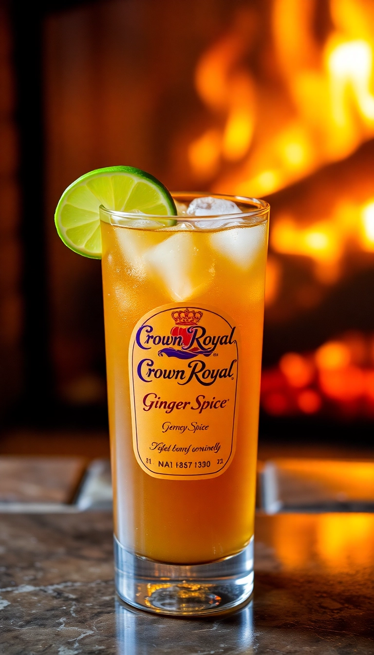 33 Sweet & Salty Crown Royal Drink Recipes That'll Make Your Taste Buds Dance! - Crown Royal Ginger Spice