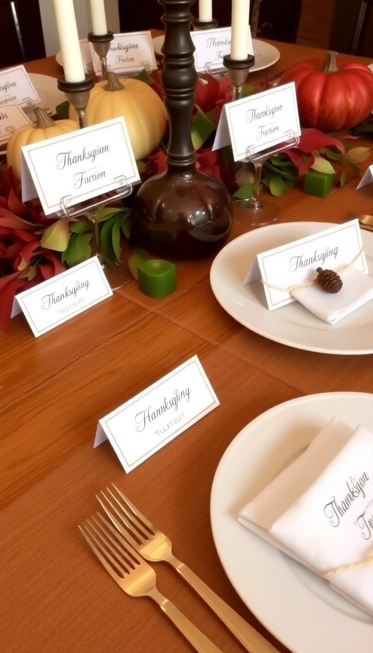 26 Stunning Thanksgiving Dinner Table Setting Ideas That Will Elevate Your Holiday Experience! - 15. Personalized Place Settings