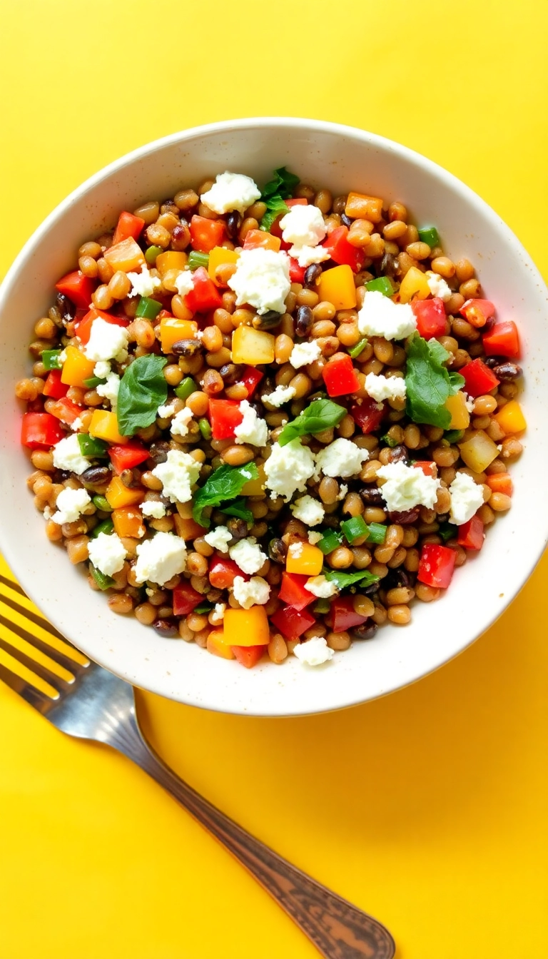 37 Quick and Easy Harvest Salad Ideas for Your Weekly Meal Prep! - 11. Lentil and Feta Salad