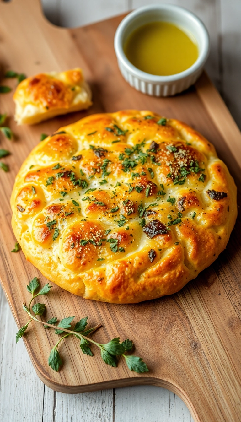 22 Homemade Bread Recipes That Bring Comfort to Your Dinner Table (#3 Is a Must-Try!) - 13. Herb and Cheese Focaccia