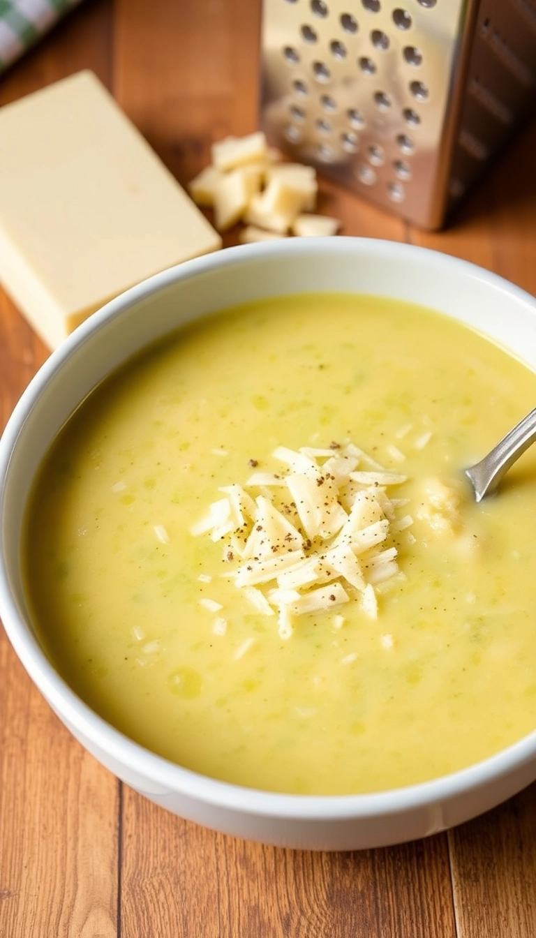 36 Broccoli Cheddar Soup Crock Pot Ideas That Will Make You Want to Dive In! - Broccoli Cheddar Soup with Parmesan