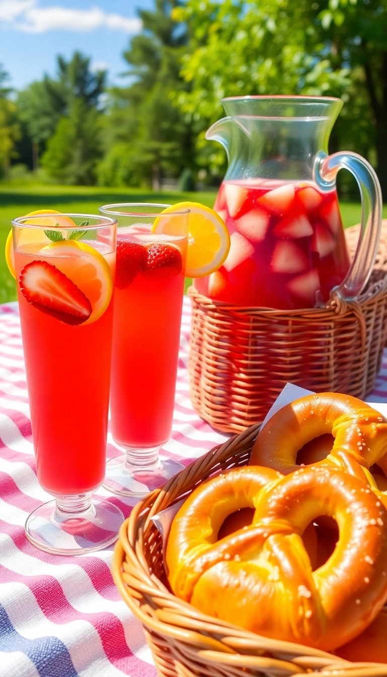 25 Perfect Dunkin Drinks Ideas to Pair with Your Favorite Snacks! - 5. Strawberry Lemonade with Soft Pretzels