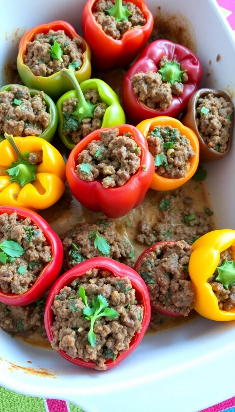 32 Easy Beef Meal Prep Ideas That Will Simplify Your Week! - 16. Beef and Spinach Stuffed Peppers