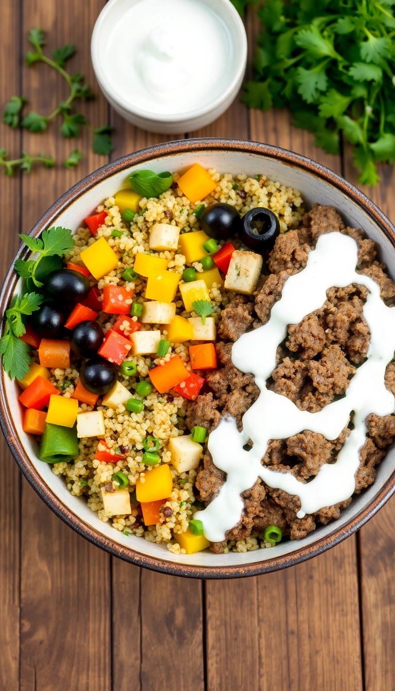 27 Healthy Ground Beef Meals You Can Feel Good About (Even #10 Is Guilt-Free!) - 5. Mediterranean Beef Bowls