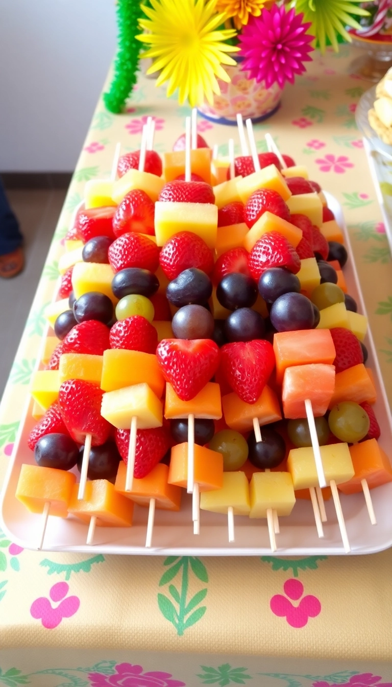 26 Junk Food Snacks Ideas That Will Steal the Show at Your Next Party! - 16. Fruit Skewers