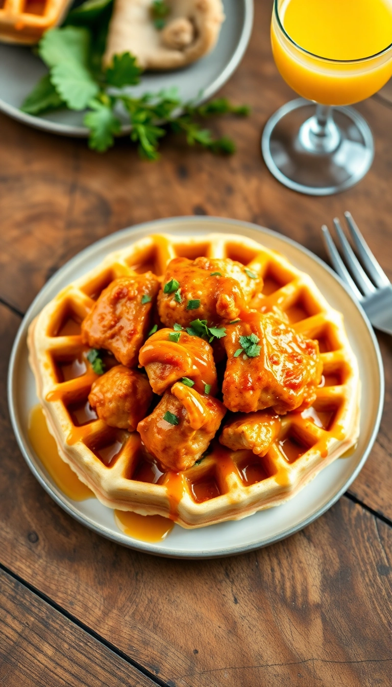 22 Mouthwatering Grilled Buffalo Chicken Breast Recipes That Will Blow Your Mind! - Buffalo Chicken and Waffles