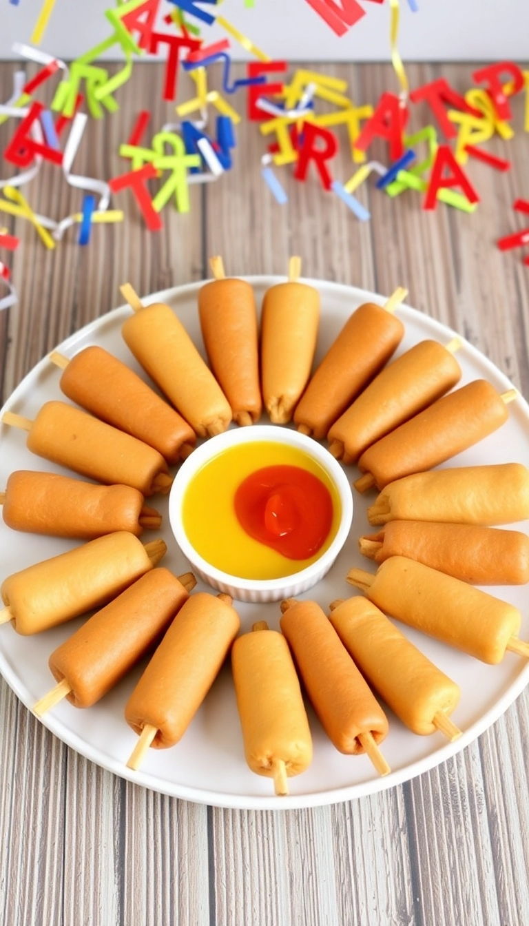 26 Junk Food Snacks Ideas That Will Steal the Show at Your Next Party! - 12. Mini Corn Dogs