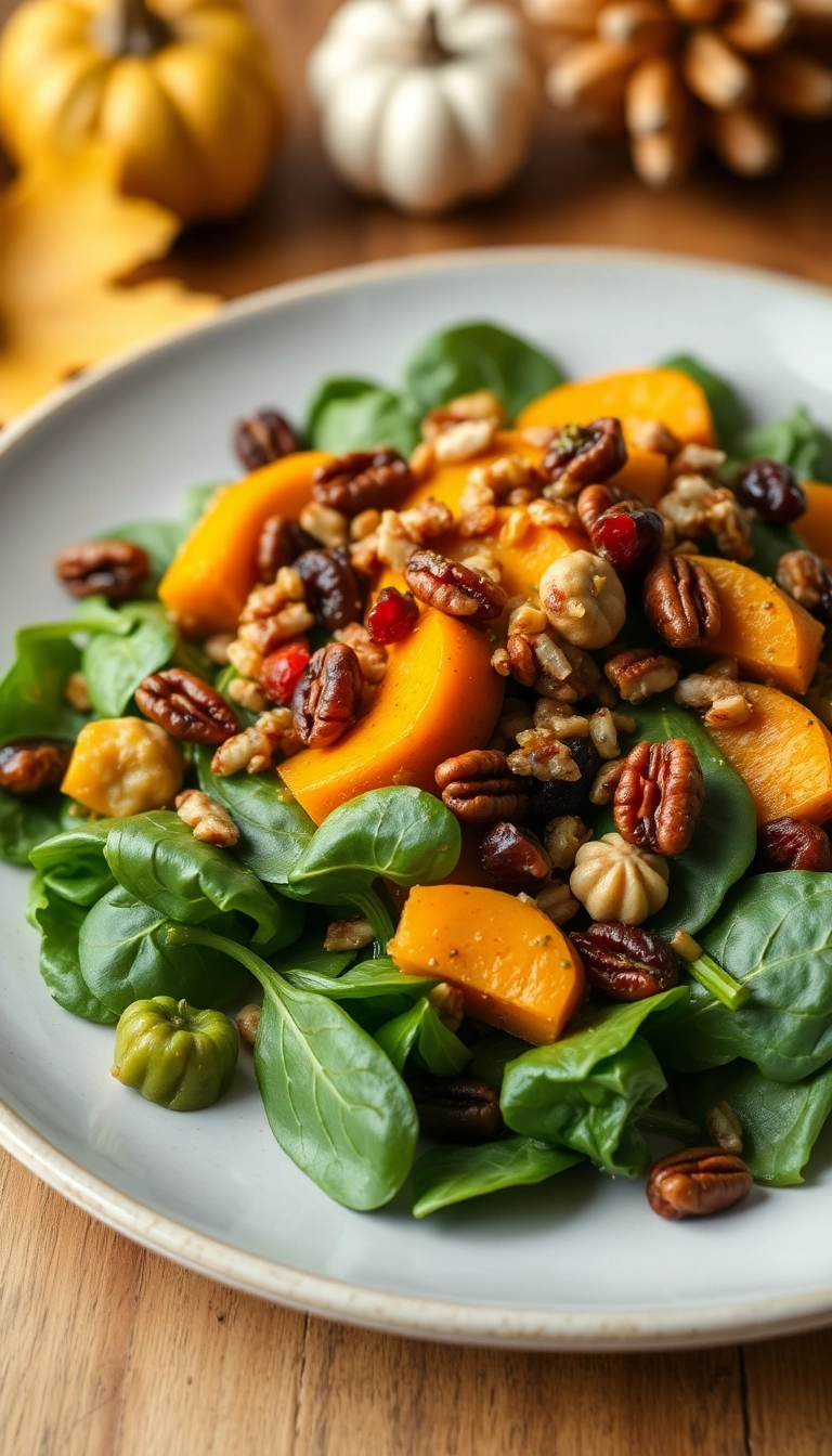 30 Cozy Butternut Squash Salad Ideas That Will Warm Your Heart! - Butternut Squash & Spinach Salad with Cranberries