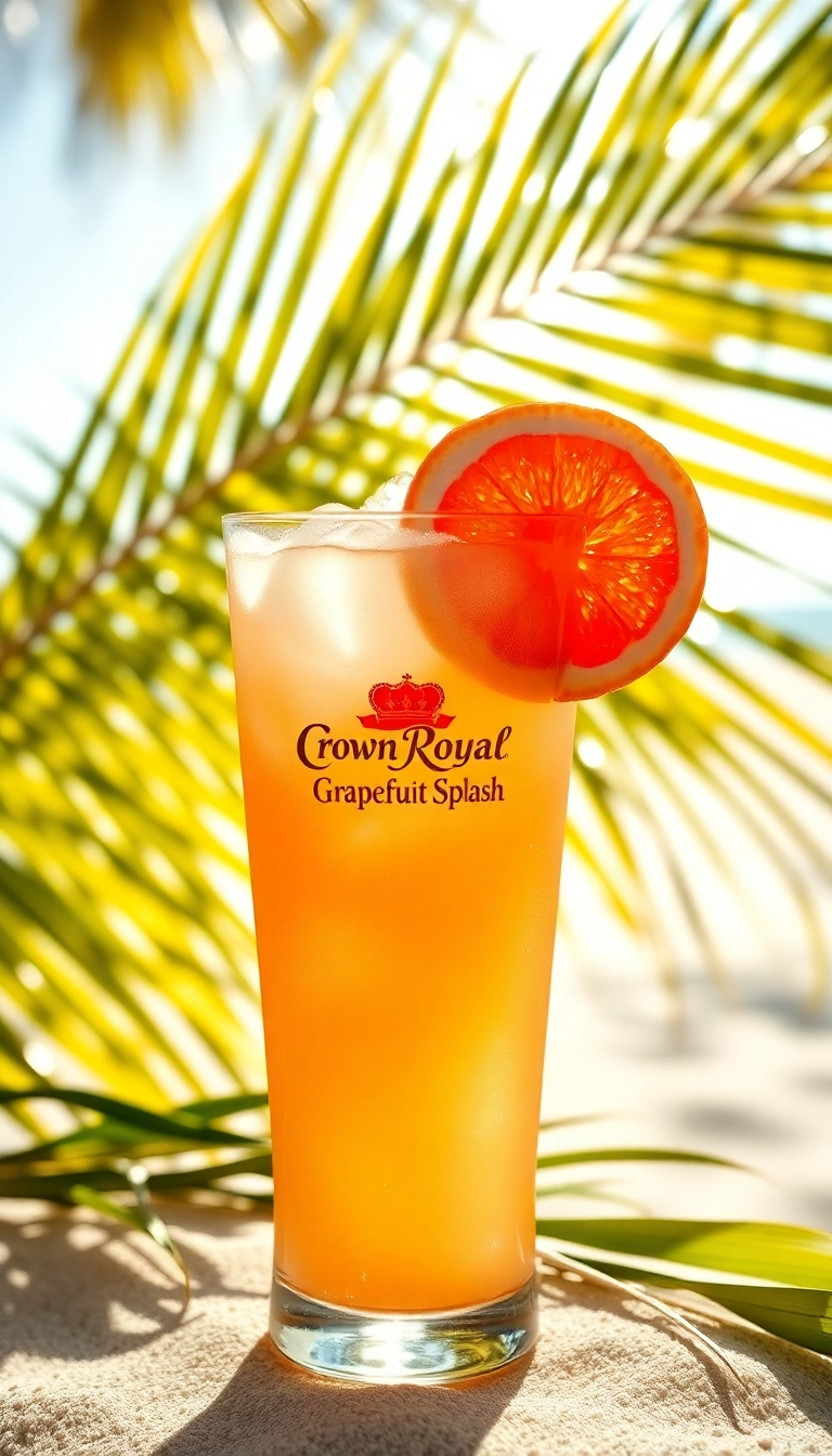 33 Sweet & Salty Crown Royal Drink Recipes That'll Make Your Taste Buds Dance! - Crown Royal Grapefruit Splash