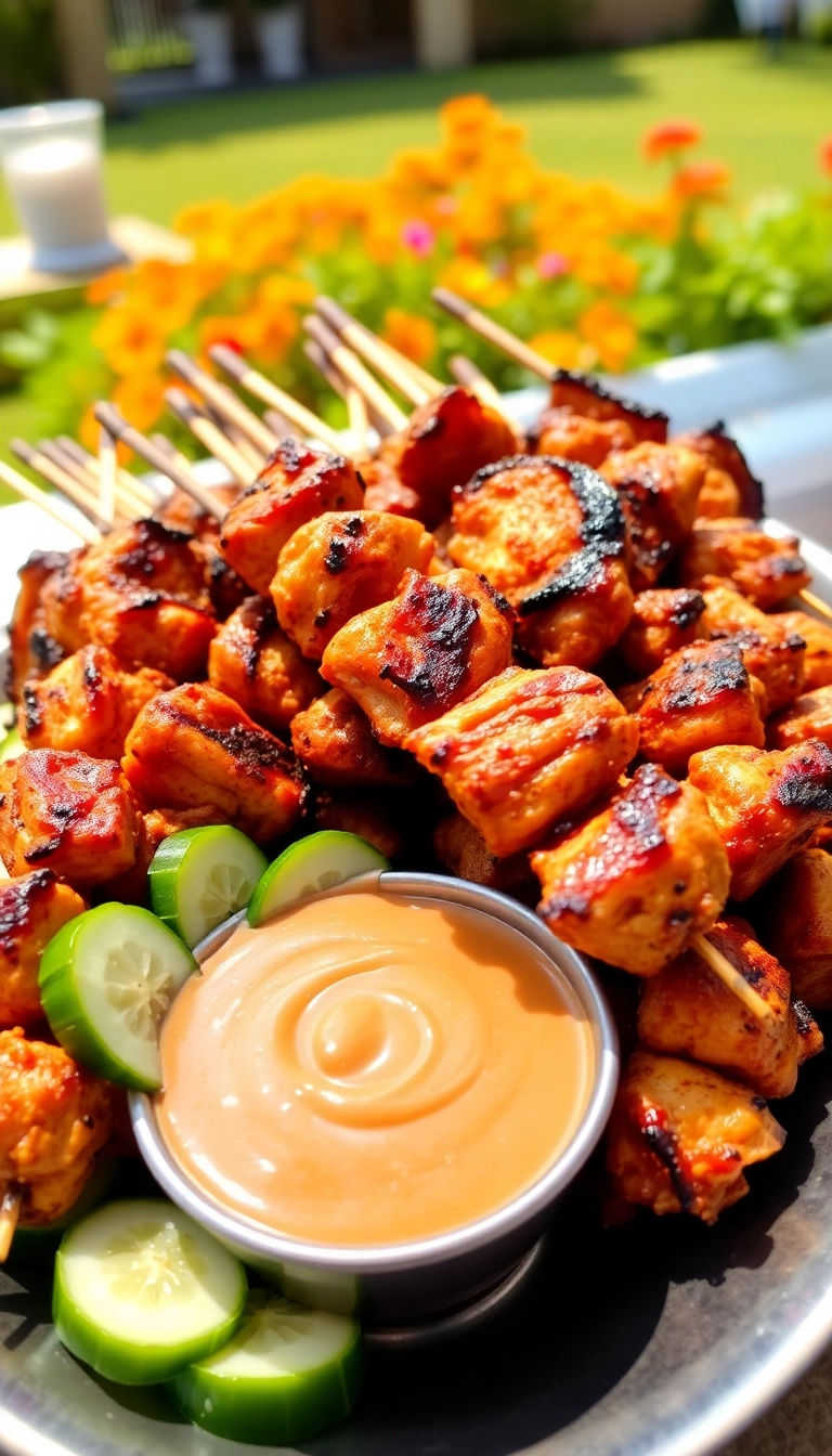 22 Easy DIY Party Finger Food Ideas That Will Wow Your Guests! - 8. Chicken Satay Skewers