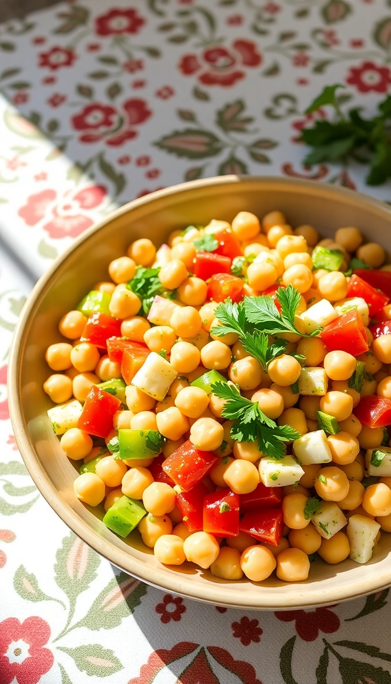 37 Quick and Easy Harvest Salad Ideas for Your Weekly Meal Prep! - 1. Mediterranean Chickpea Salad