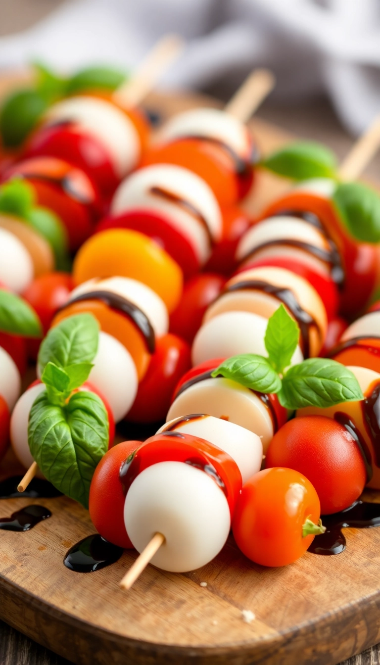 22 Easy DIY Party Finger Food Ideas That Will Wow Your Guests! - 1. Caprese Skewers