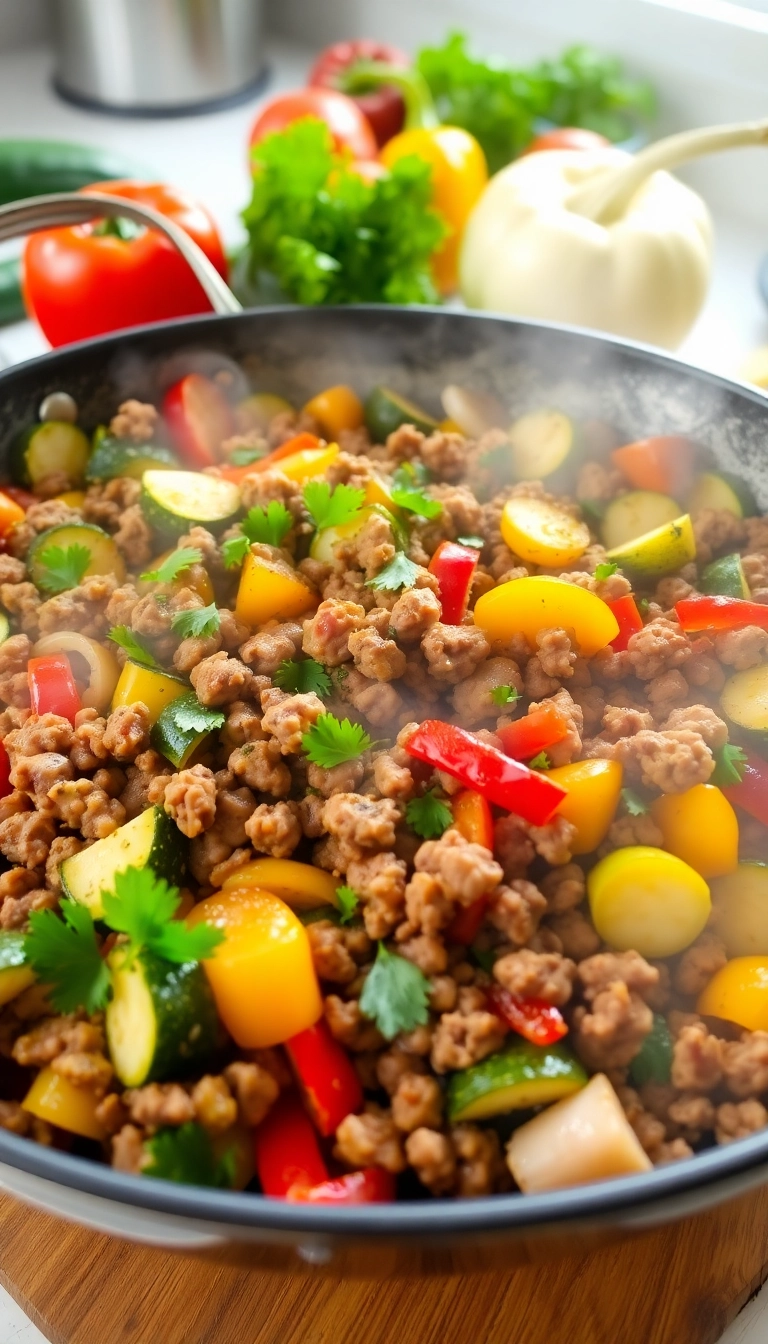 27 Healthy Ground Beef Meals You Can Feel Good About (Even #10 Is Guilt-Free!) - 1. Zucchini Beef Skillet