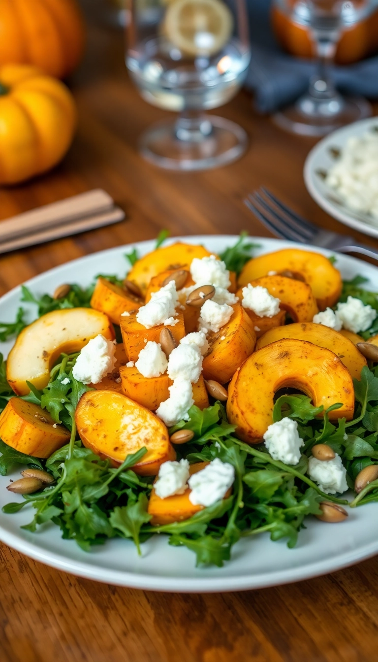 30 Cozy Butternut Squash Salad Ideas That Will Warm Your Heart! - Butternut Squash & Apple Salad with Goat Cheese