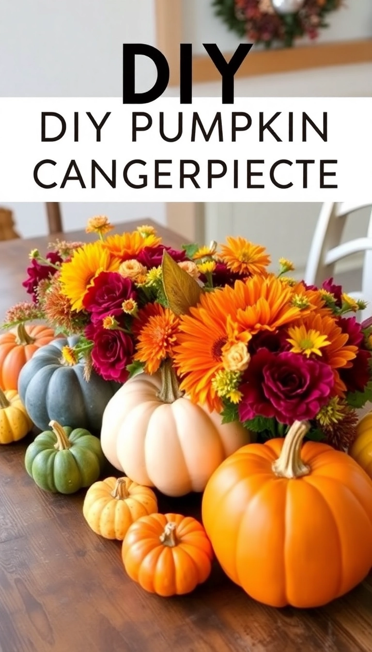 35 Friendsgiving Dinner Party Ideas That Will Wow Your Guests (You'll Want to Steal #12!) - 4. DIY Pumpkin Centerpiece