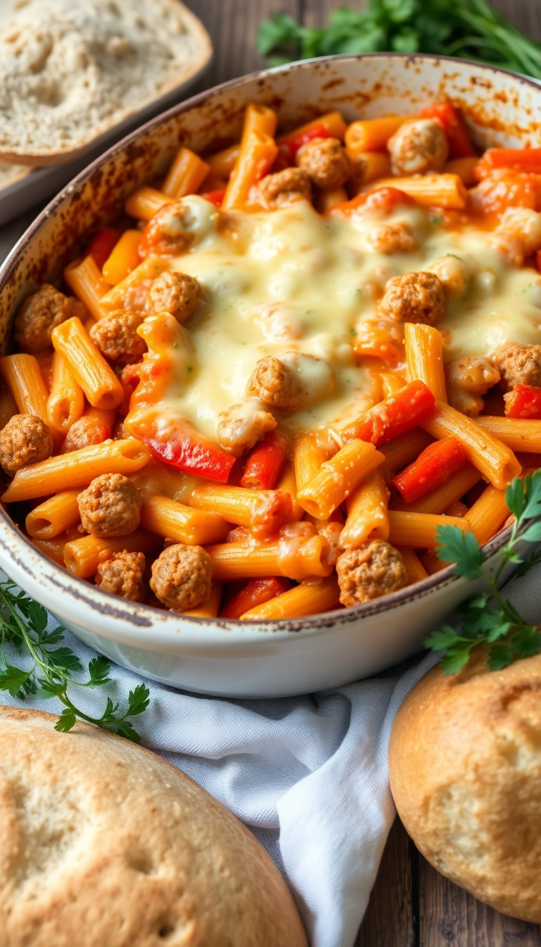 35 Easy Baked Ziti Ideas That'll Make You the Star of Dinner Night! - Baked Ziti with Sausage and Peppers