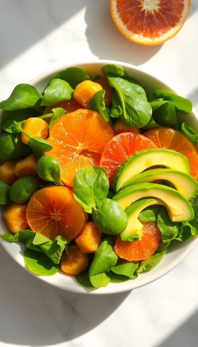 30 Must-Try Winter Salad Ideas for a Nutritious Boost (You’ll Love #23!) - 3. Spinach & Citrus Salad with Avocado