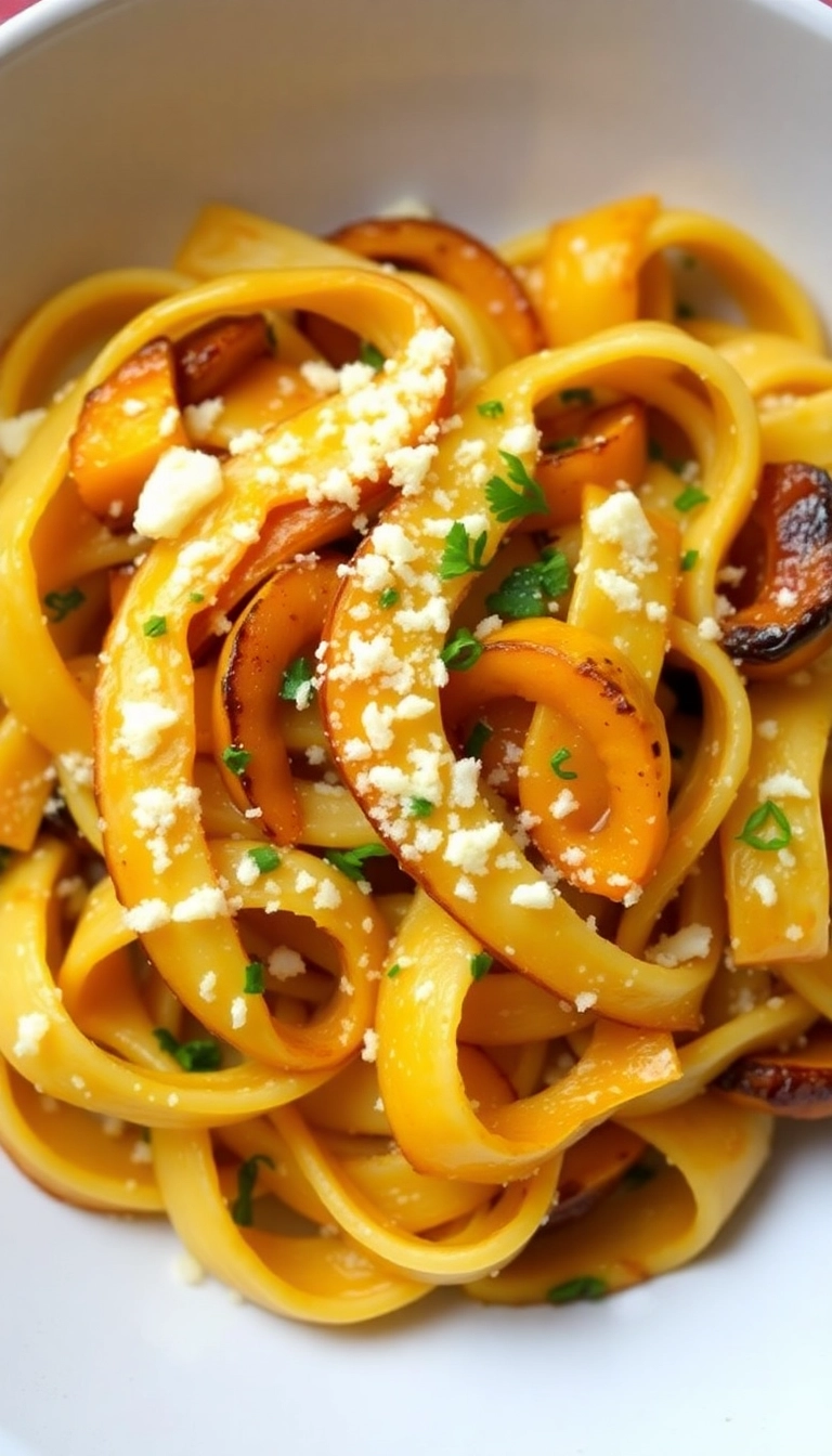 38 Cozy Roasted Acorn Squash Dishes That Will Have Everyone Asking for Seconds! - 7. Acorn Squash Pasta with Brown Butter