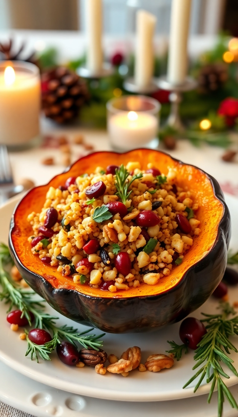 27 Christmas Dinner Party Ideas You Can’t Afford to Miss (Especially #13!) - 20. Stuffed Acorn Squash