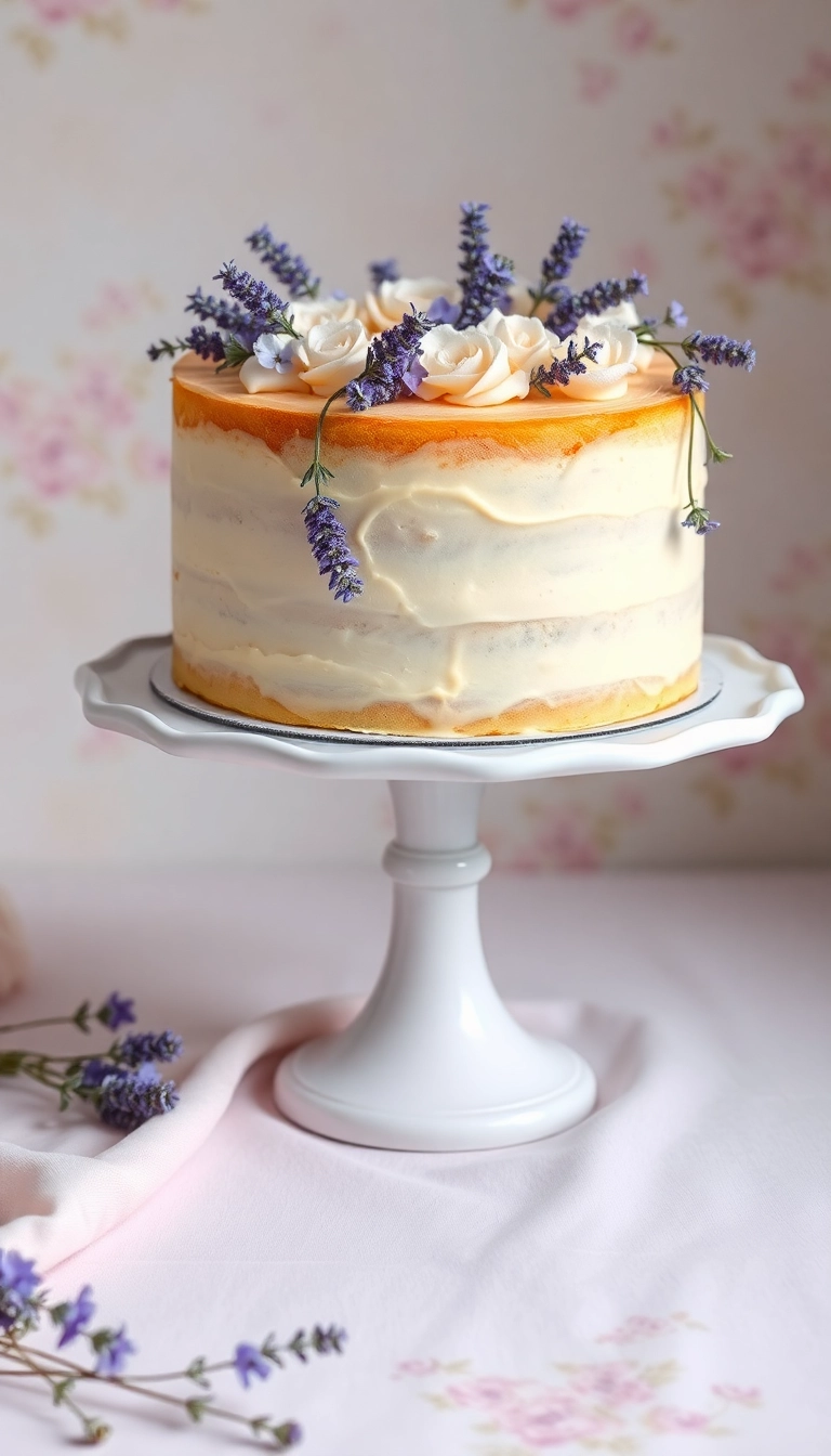 34 Scorpio Birthday Cakes to Celebrate Your Inner Scorpio (Check Out #8!) - 15. Honey Lavender Cake