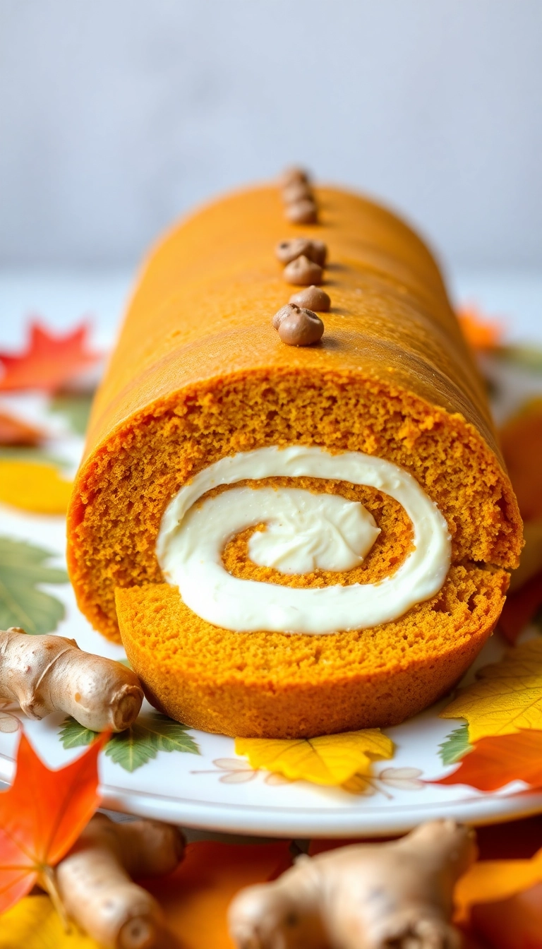 31 Must-Try Libby's Pumpkin Roll Ideas for Pumpkin Lovers! - Pumpkin Roll with Ginger Cream Filling