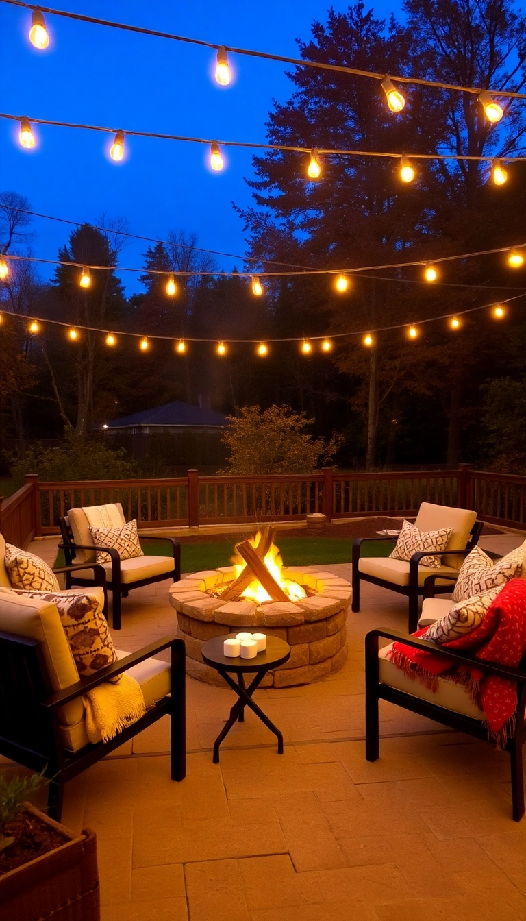 35 Friendsgiving Dinner Party Ideas That Will Wow Your Guests (You'll Want to Steal #12!) - 9. Cozy Fire Pit Area