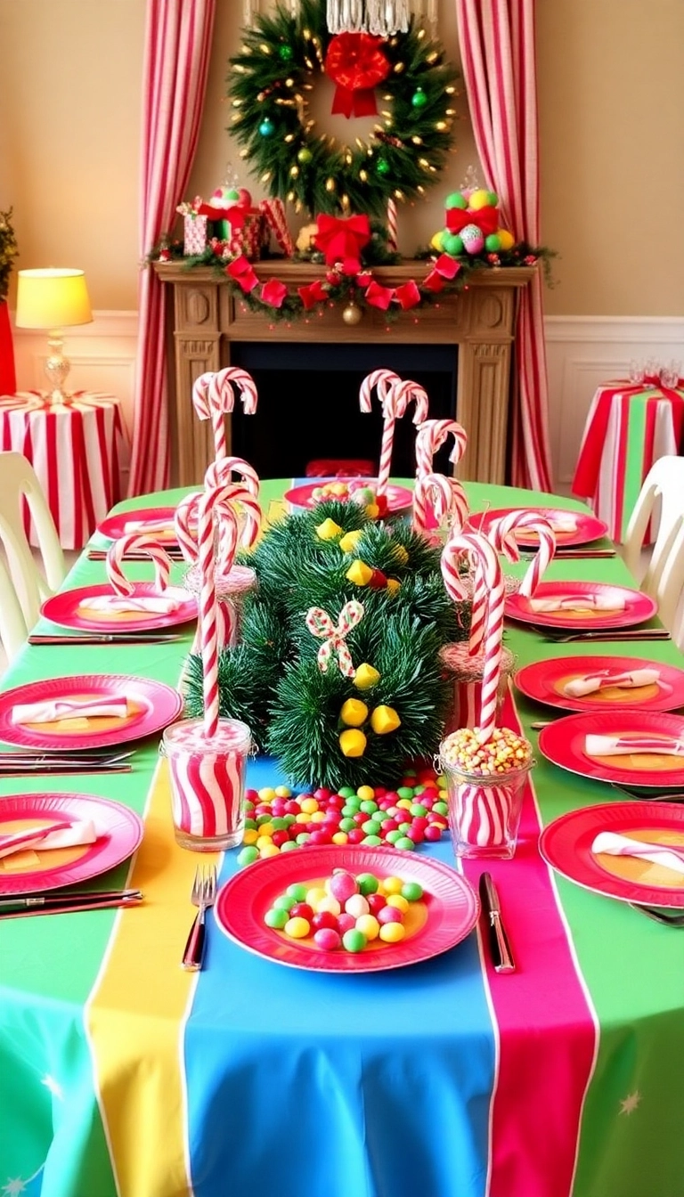 25 Christmas Dinner Table Settings Ideas That Will Wow Your Guests (You Won't Believe #12!) - 15. Candy Land