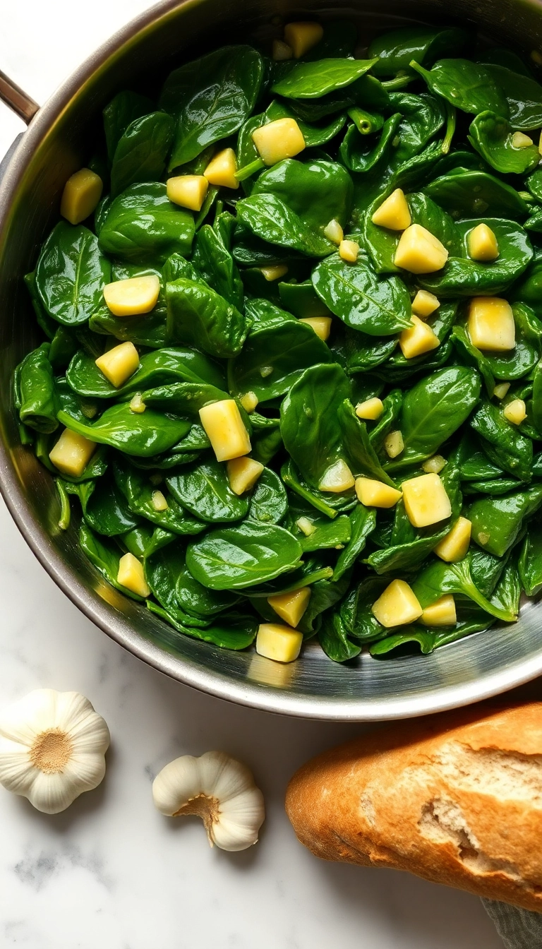 27 Best Italian Side Dishes That'll Make Your Taste Buds Dance! - 4. Sautéed Spinach with Garlic